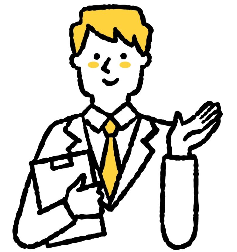 手を差し伸べて提案する男性ビジネスマン